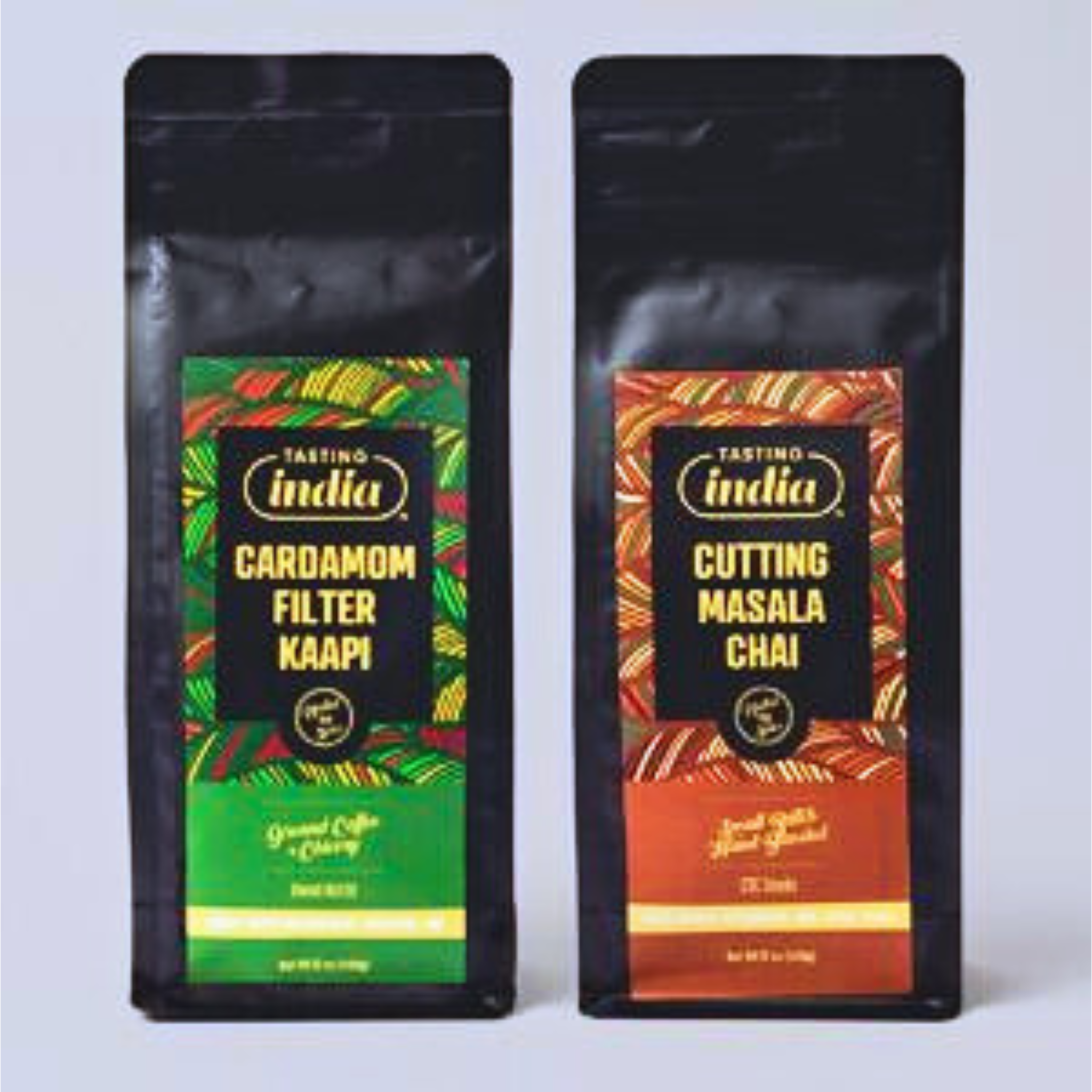 chaiページ Duo Pack - Cutting Masala Chai + Cardamom Filter Kaapi - Tasting India